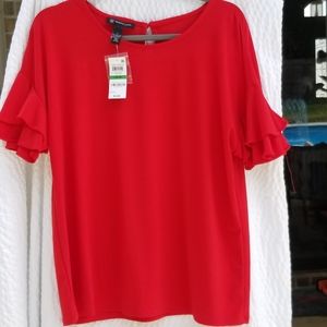 INC International Concepts red blouse